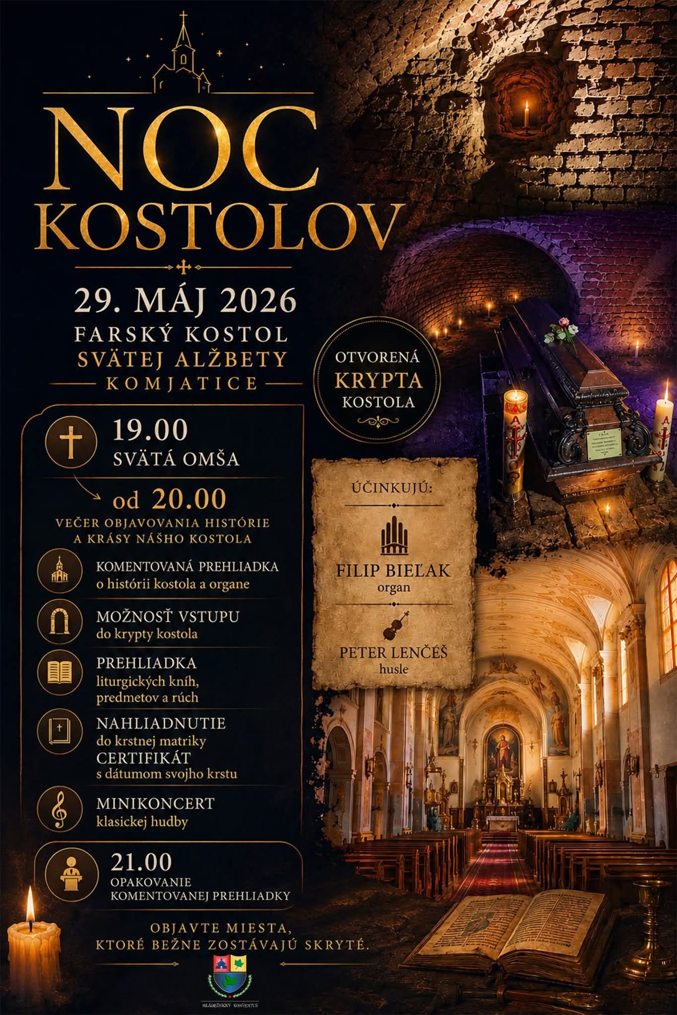 Noc kostolov 2026