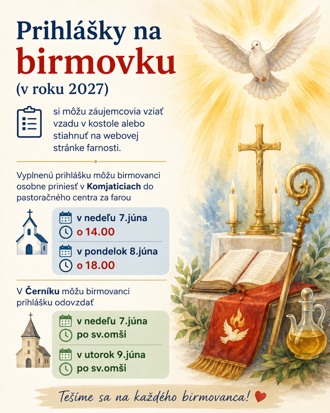 Prihlášky na birmovku (v roku 2027)